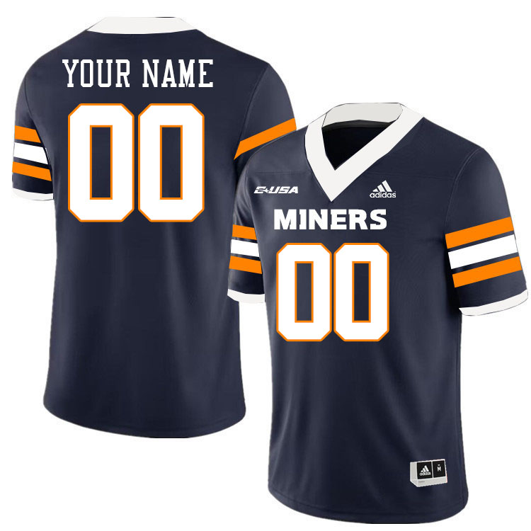 Custom UTEP Miners Name And Number College Football Jersey-Navy